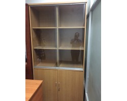 THANH LÝ TỦ HỒ SƠ CÓ KÍNH, CỬA LÙA, 220x120 VÀNG VÂN GỖ